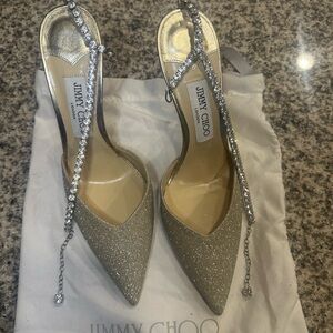 Jimmy Choo Saeda 100mm Glitter pump